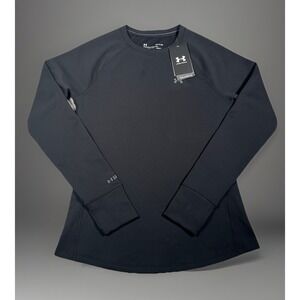 NWT-Under Armour Base 4.0 ColdGear Women's Crew Long Sleeve Shirt Small Black
